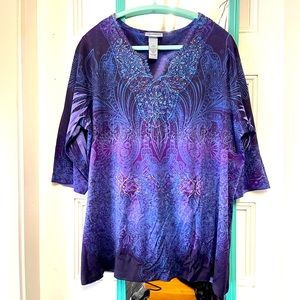 EUC Catherines 14/16W Purple Tunic Top